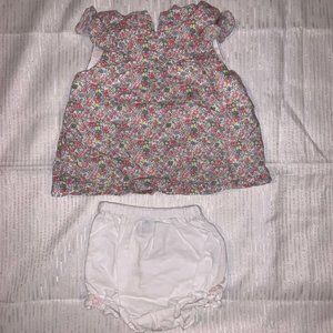 Janie and Jack flower top with bloomers 3-6m
